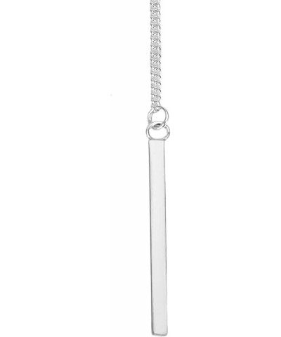 Simply Chic Dangling Bar and Circle Y-Shape .925 Sterling Silver Lariat Necklace | Sterling Circle Y-Shape Necklace | Silver ...