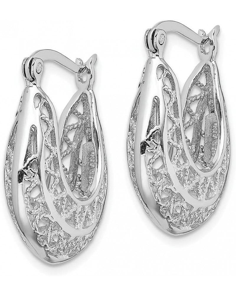 925 Sterling Silver Filigree Hoop Earrings $38.38 Earrings