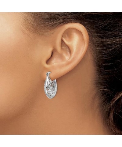 925 Sterling Silver Filigree Hoop Earrings $38.38 Earrings