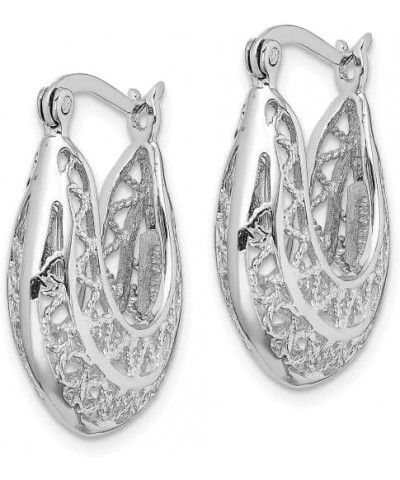 925 Sterling Silver Filigree Hoop Earrings $38.38 Earrings