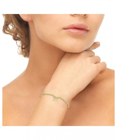 Yellow Gold Flashed Sterling Silver A Letter Initial Alphabet Adjustable Bolo Bracelet S $12.71 Bracelets