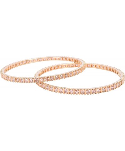 CZ Zirconia Gold Tone Red White Diamond Elegant Bollywood Indian Bangles Jewelry Women Champagne 2.6 Inches $11.76 Bracelets