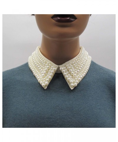 Statement Collar Necklace Simulated Pearl Beaded Bib Detachable False Collar Choker With Extension Chain Clothing Accessory f...