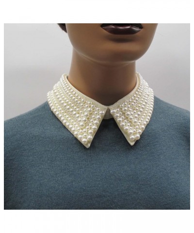 Statement Collar Necklace Simulated Pearl Beaded Bib Detachable False Collar Choker With Extension Chain Clothing Accessory f...