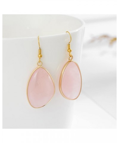 Women Natural Stone Earrings Unique Healing Gemstone Energy Hypoallergenic Lightweight Dangle Drop Earrings Multiple Styles E...