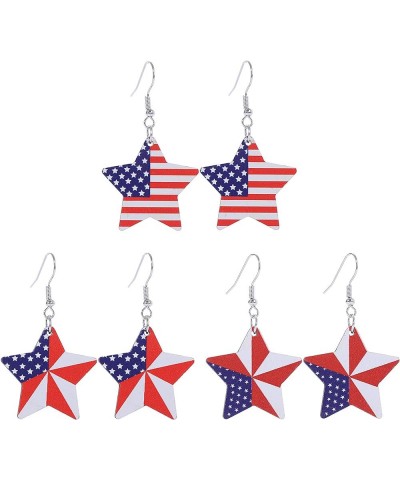 American Flag Earrings for Women 4th of July Earrings Patriotic Star Drop Dangle Earrings for Girls Independence Day Gift Pac...