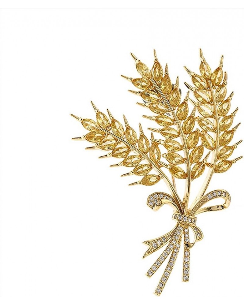 Wheat Ears Brooch Stylish Chic Cubic Zirconia Brooches & Pins for Women Gift Three Wheat $16.50 Brooches & Pins