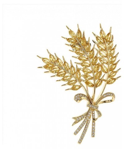 Wheat Ears Brooch Stylish Chic Cubic Zirconia Brooches & Pins for Women Gift Three Wheat $16.50 Brooches & Pins