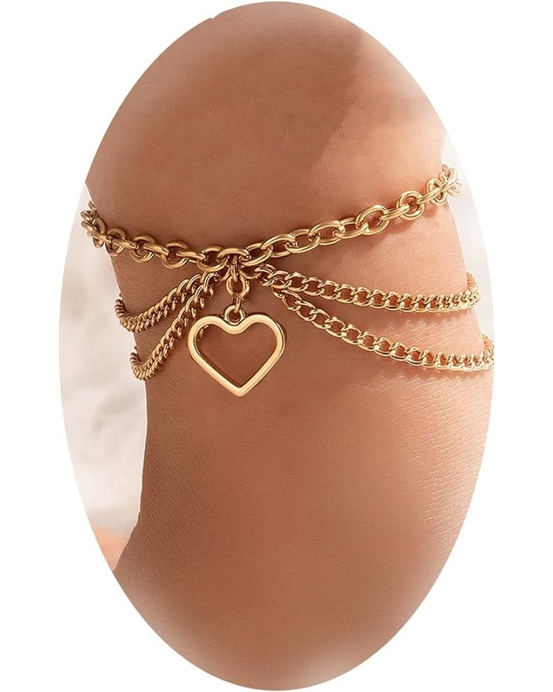 Extra Large Gold Anklets for Women Gold Layered Ankle Bracelets Waterproof Anklets Adjustable Ankle Bracelets Summer Beach An...