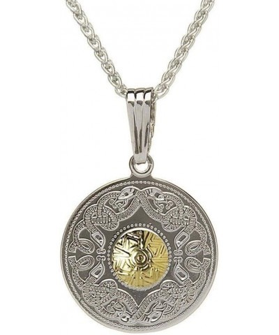 Celtic Warrior Shield Necklace 925 Sterling Silver and 18K Gold Plated Bead, Fine Irish Imported Jewelry $84.84 Necklaces