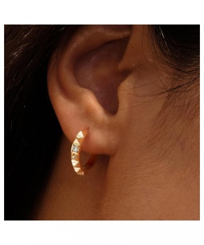 Gold Hoop Earrings Huggie Earrings for Women 14k Gold Plated Small Hoops Earrings for Teen Girls Gear-Gold $9.68 Earrings