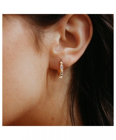 Gold Hoop Earrings Huggie Earrings for Women 14k Gold Plated Small Hoops Earrings for Teen Girls Gear-Gold $9.68 Earrings