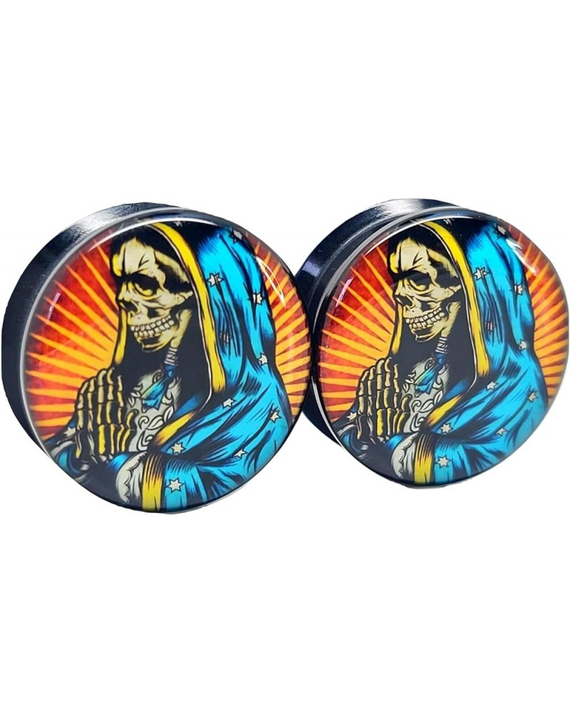 Holy Skeleton Ear Plugs - Acrylic Screw-On - 10 Sizes Pair* 13/16" (20mm) $9.87 Body Jewelry