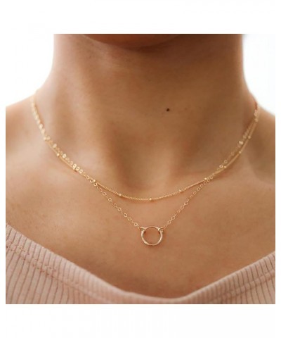 Dainty Gold Necklace for Women 14K Gold Plated Layered Satellite Necklaces Trible Layering Paper Clip Chain Link Necklace Eve...