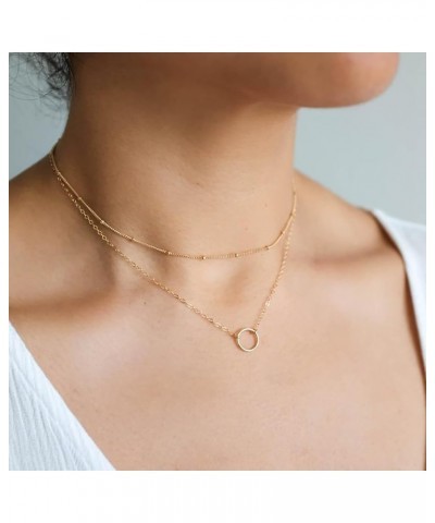 Dainty Gold Necklace for Women 14K Gold Plated Layered Satellite Necklaces Trible Layering Paper Clip Chain Link Necklace Eve...