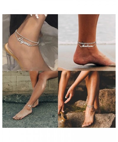 Name Anklet Personalized,Name Anklets for Women ,Custom Anklet,Ankle Bracelet with Name,Anklet Bracelets With Names ,18K Gold...