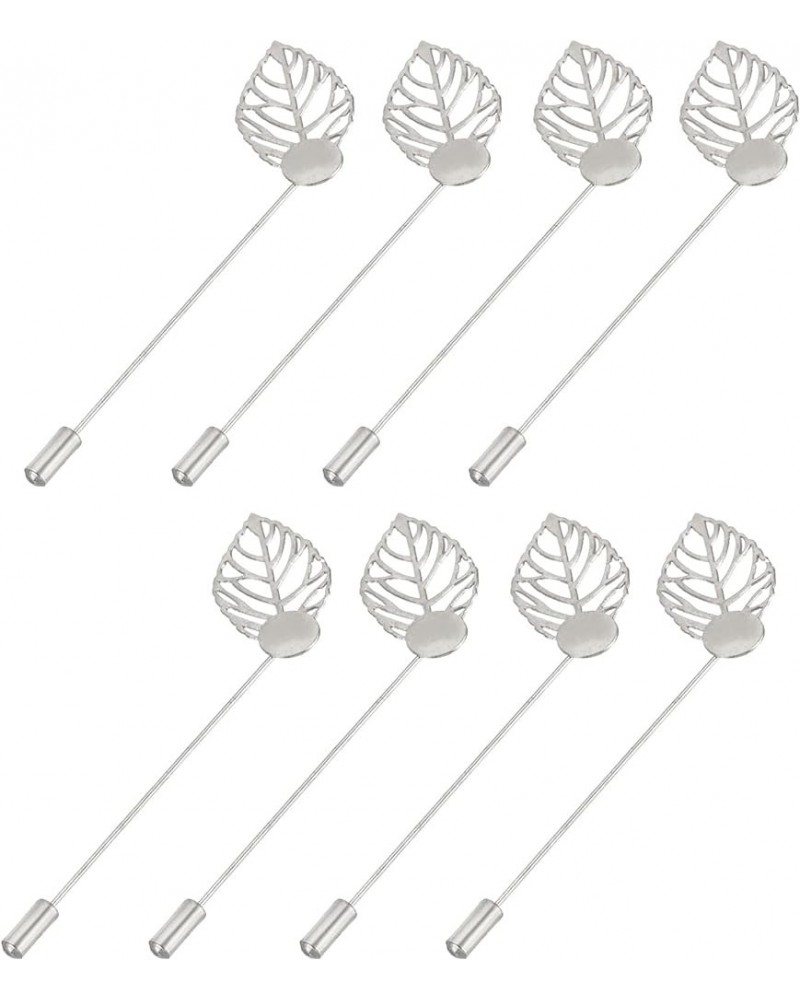 Leaf Brooch Pins 3.3 Inch Metal Tray Stick Lapel Pin Long Needle Clips for Women Men Badge Scarf Hat, Gold Tone, 20pcs White ...