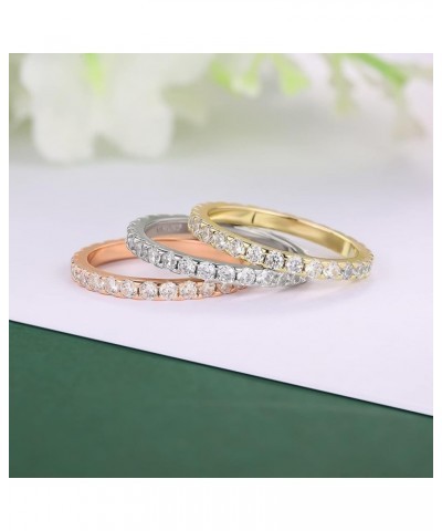 Cubic Zirconia Eternity Wedding Band for Women Stackable Ring 6 14K Yellow Gold Plated $8.92 Rings