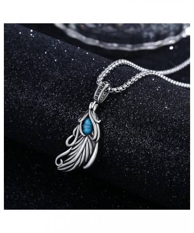 Viking/Wolf/Lion Necklace for Men 925 Sterling Silver Viking Pendant Norse Jewelry Feather $34.44 Necklaces