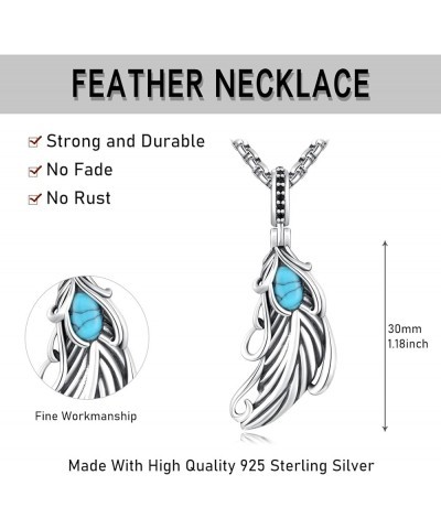 Viking/Wolf/Lion Necklace for Men 925 Sterling Silver Viking Pendant Norse Jewelry Feather $34.44 Necklaces