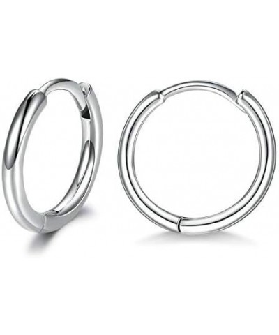 Small Silver Hoop Earrings-Cubic Zirconia Cuff Earrings| 3 Pairs Sterling Silver Hoop Earrings|Tiny Cartilage Hoop Earrings f...