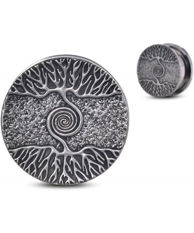 Life Tree Earrings Piercing Plugs Screw Back Stainless Steel Gauges Tunnels. S8576G 3/4"(19mm) $10.25 Body Jewelry