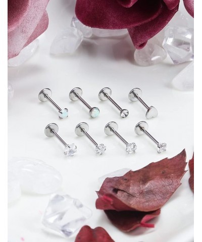 20G 18G 16G Push in Theadless Nose Rings Studs Hypoallergenic Flat Back Nose Piercing Stainless Steel Cartilage Helix Tragus ...