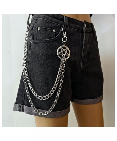 Star Pattern Waist Chain Waist Chain Punk Pants Chain Metal Jeans Chain Geometric Hip-hop Multi-layered Stars Waist Belt Chai...