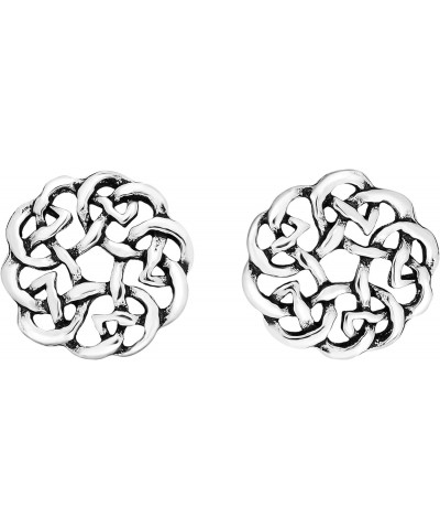 Continuity Celtic Knot Donut .925 Sterling Silver Stud Earrings | Delicate Sterling Silver Stud Earring for women | Celtic Kn...