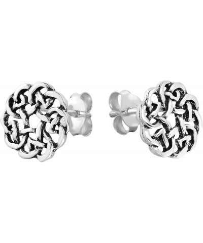 Continuity Celtic Knot Donut .925 Sterling Silver Stud Earrings | Delicate Sterling Silver Stud Earring for women | Celtic Kn...