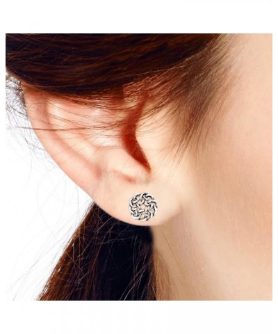 Continuity Celtic Knot Donut .925 Sterling Silver Stud Earrings | Delicate Sterling Silver Stud Earring for women | Celtic Kn...