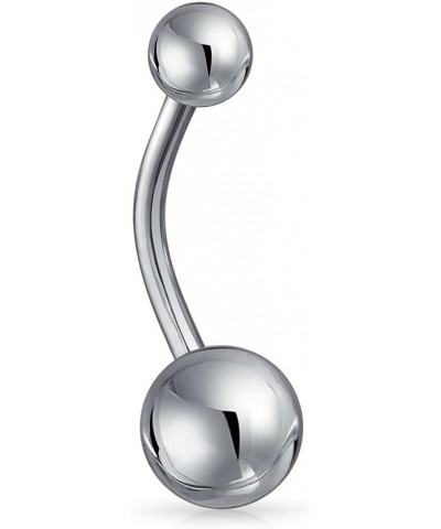 316L Surgical Implant Grade Steel Basic Navel Belly Ring Xtra Xtra Small - 14G - 6mm Length - 4x6mm Balls $8.99 Body Jewelry