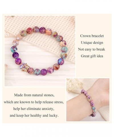 Gifts for Women Crown Beaded Bracelets for Women Girls Bestie Mom Daughter Granddaughter Grandma Wife Birthday Christmas Gift...