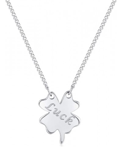 32 Models Solid Sterling Silver Pendant Necklace 16"+2" Extender Luck Clover $9.68 Necklaces