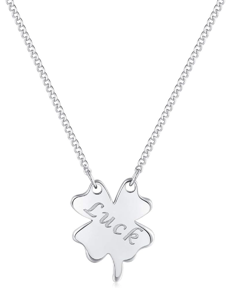 32 Models Solid Sterling Silver Pendant Necklace 16"+2" Extender Luck Clover $9.68 Necklaces