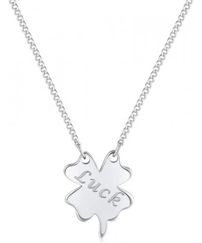 32 Models Solid Sterling Silver Pendant Necklace 16"+2" Extender Luck Clover $9.68 Necklaces