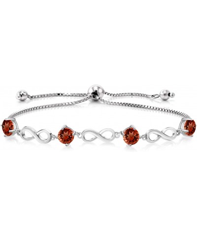 4.00 Ct Round Red Garnet 925 Sterling Silver Keren Hanan Women Adjustable Infinity Tennis Bracelet $49.35 Bracelets