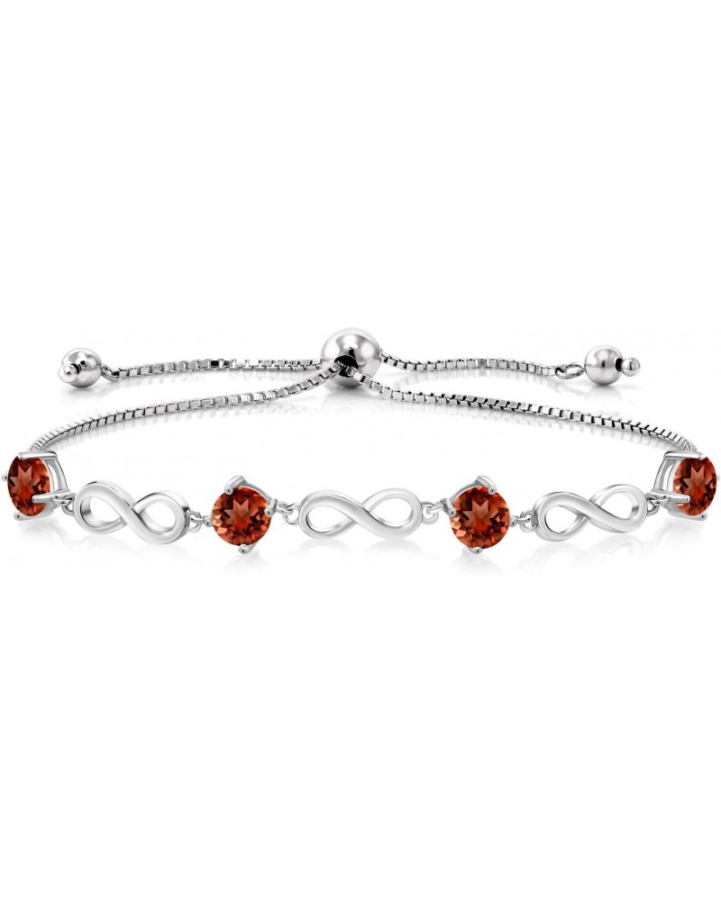 4.00 Ct Round Red Garnet 925 Sterling Silver Keren Hanan Women Adjustable Infinity Tennis Bracelet $49.35 Bracelets