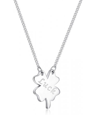 32 Models Solid Sterling Silver Pendant Necklace 16"+2" Extender Luck Clover $9.68 Necklaces