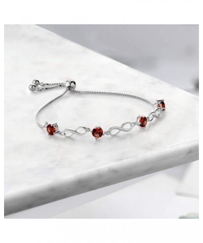 4.00 Ct Round Red Garnet 925 Sterling Silver Keren Hanan Women Adjustable Infinity Tennis Bracelet $49.35 Bracelets