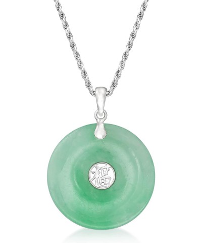 Jade Blessing Circle Pendant Necklace in Sterling Silver $41.13 Necklaces