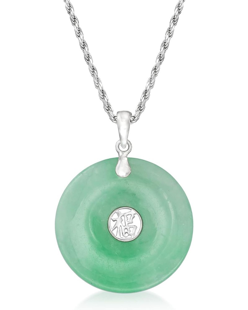 Jade Blessing Circle Pendant Necklace in Sterling Silver $41.13 Necklaces