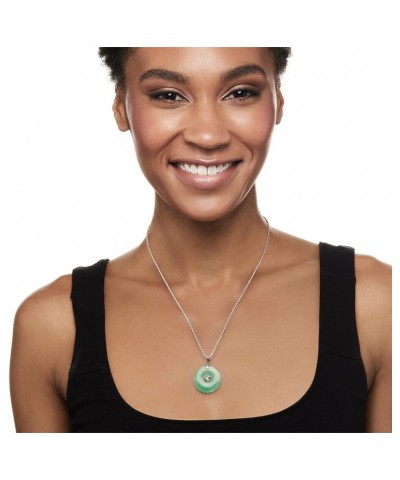 Jade Blessing Circle Pendant Necklace in Sterling Silver $41.13 Necklaces