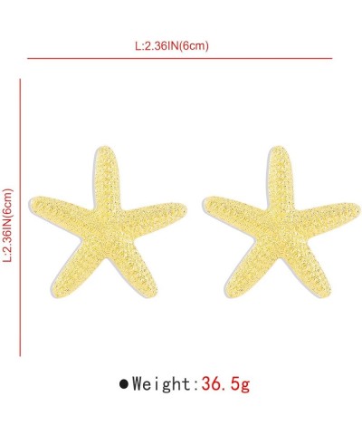 Gold Starfish Earrings Stud Silver Starfish Necklace for Women Gold Beachy Earrings Beach Necklace Summer Jewelry 1_Silver St...