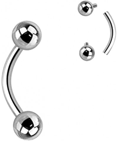 Internally Threaded Grade 23 Solid Titanium Curved WildKlass Barbells (Sold by Piece) 14 GA, Length: 11mm, Ball: 4mm $9.27 Bo...