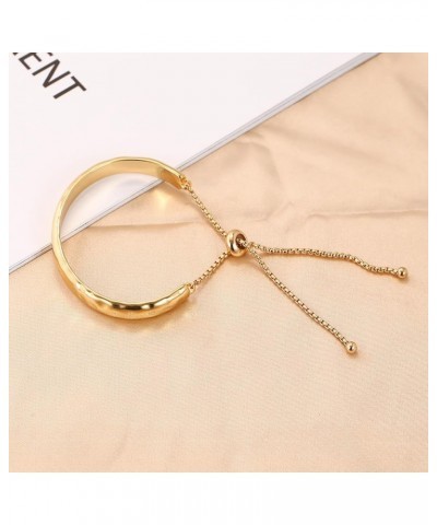 14K Gold Bracelets for Women Adjustable Slider Bracelet Bangle Bracelets for Women Gold Chain Bracelet Gold Hammered $10.19 B...