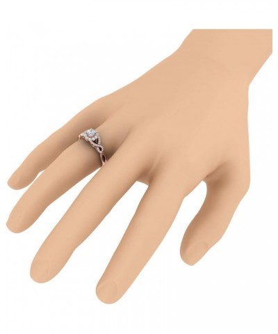 1/2 Carat Prong Set Diamond Twisted Engagement Ring in 14K Solid Gold Rose Gold $216.45 Rings