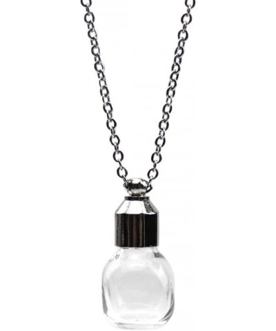 Blood Vial Necklace Stainless Steel Glass Heart Vial Perfume Bottle Cremation Urn Pendant Necklace for Women Keepsake Memoria...