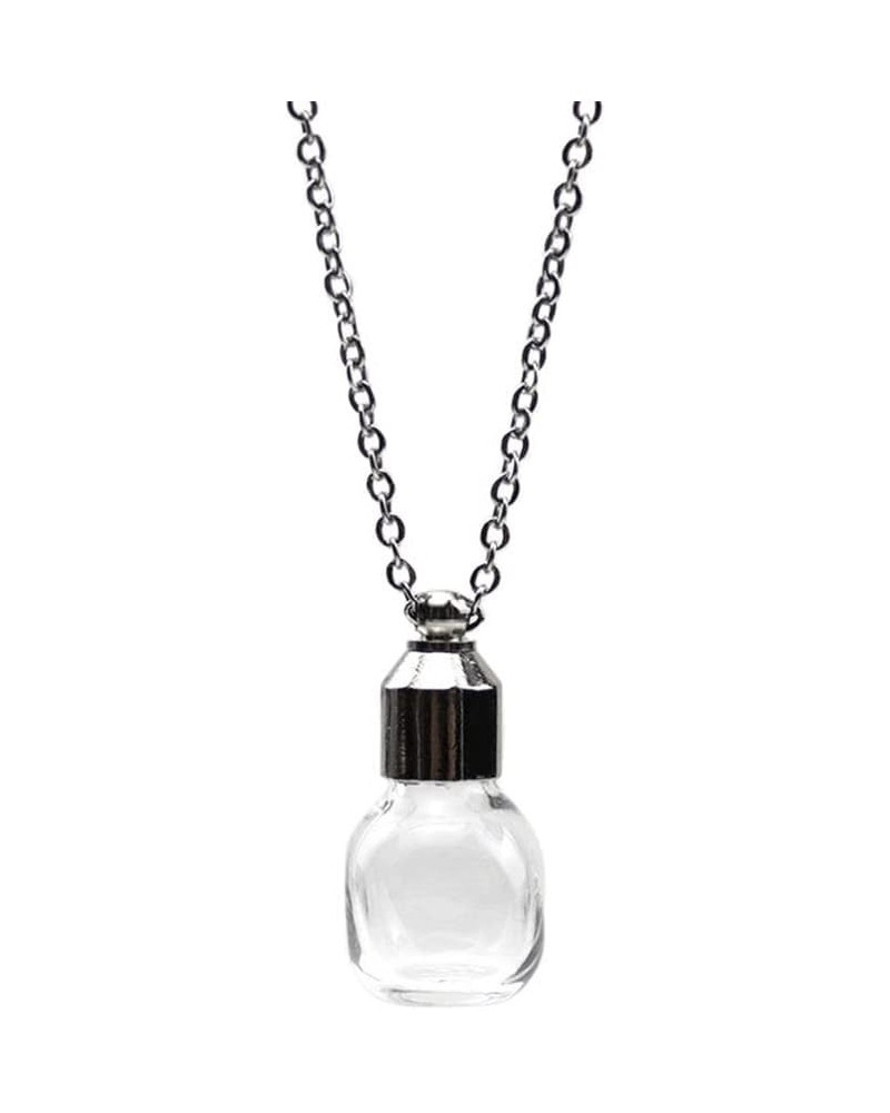 Blood Vial Necklace Stainless Steel Glass Heart Vial Perfume Bottle Cremation Urn Pendant Necklace for Women Keepsake Memoria...