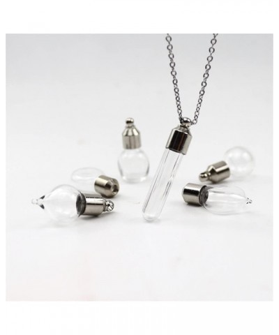 Blood Vial Necklace Stainless Steel Glass Heart Vial Perfume Bottle Cremation Urn Pendant Necklace for Women Keepsake Memoria...